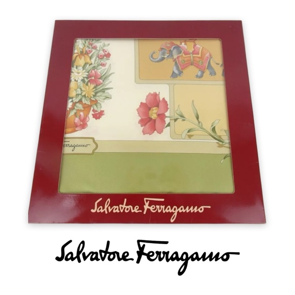 Salvatore Ferragamo Italian Silk Scarf 34.3” w/ Box 🎁 - Picture 3 of 16